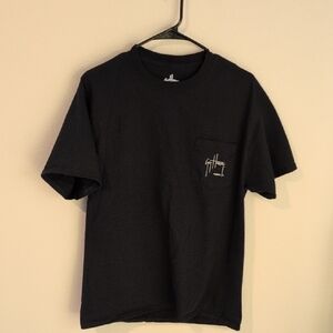 Guy Harvey Black Short-Sleeve Pocket Tee with Logo And Patriotic Fish L Large